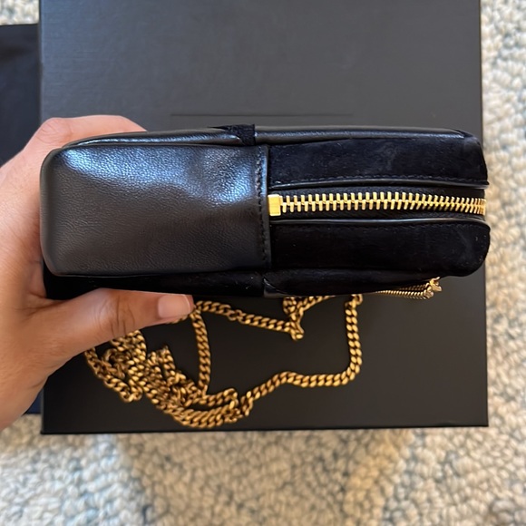 YSL Saint Laurent Jamie Cube Molly Suede Nero/Nero bag - Picture 6 of 11